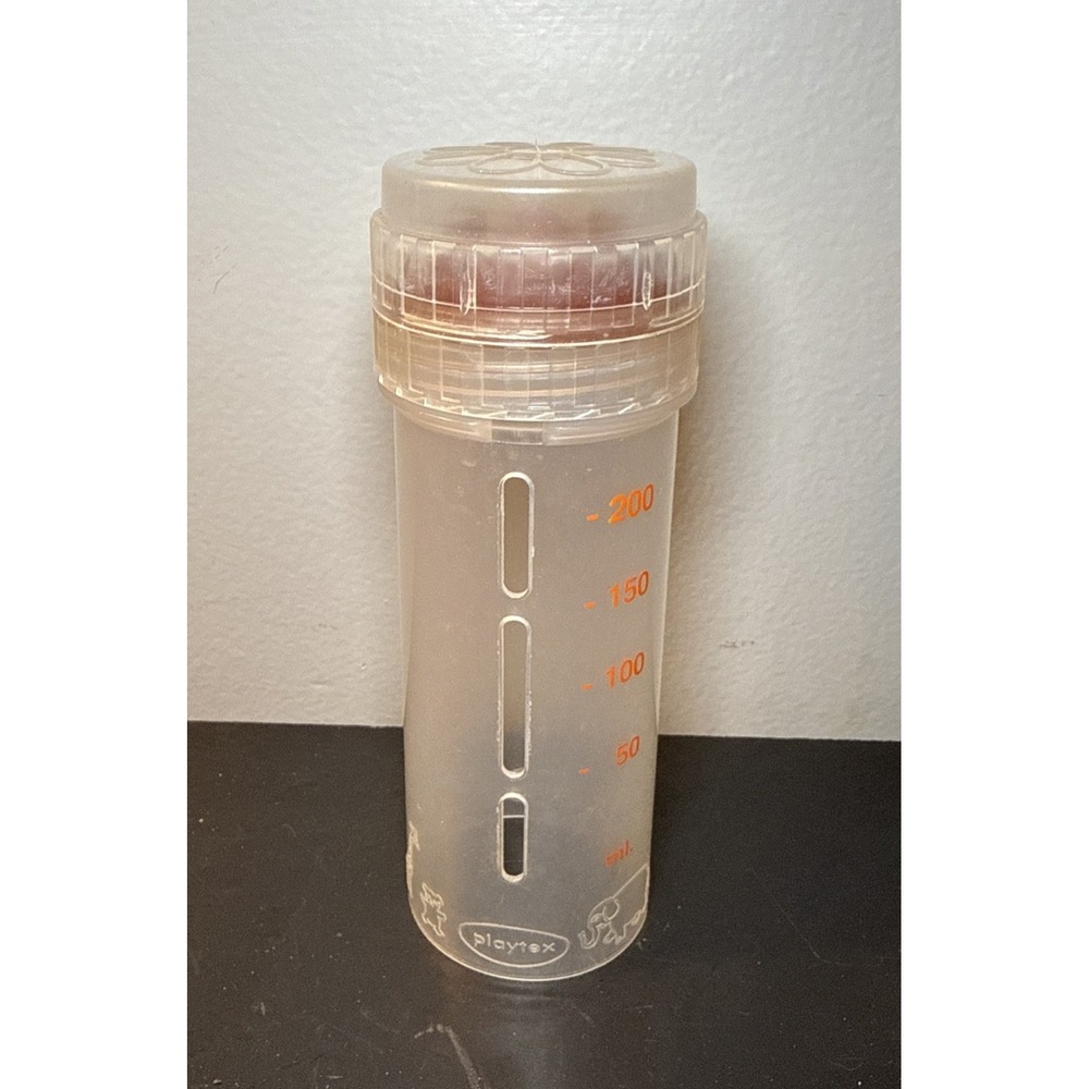 Vintage PLAYTEX Drop-In ORIGINAL NURSER Bottle Holder 8 oz RARE FLAT TOP Nipple
